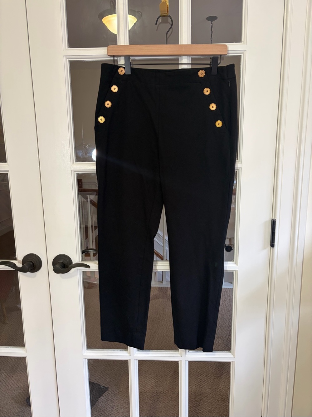 Banana Republic Black Sloan Ankle Sailor Button Pants